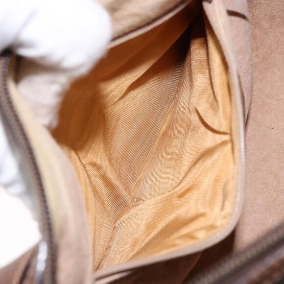 GUCCI GG Supreme Web Sherry Line Bag PVC Beige Gold 89 02 032 Auth 137285 - Picture 12 of 16